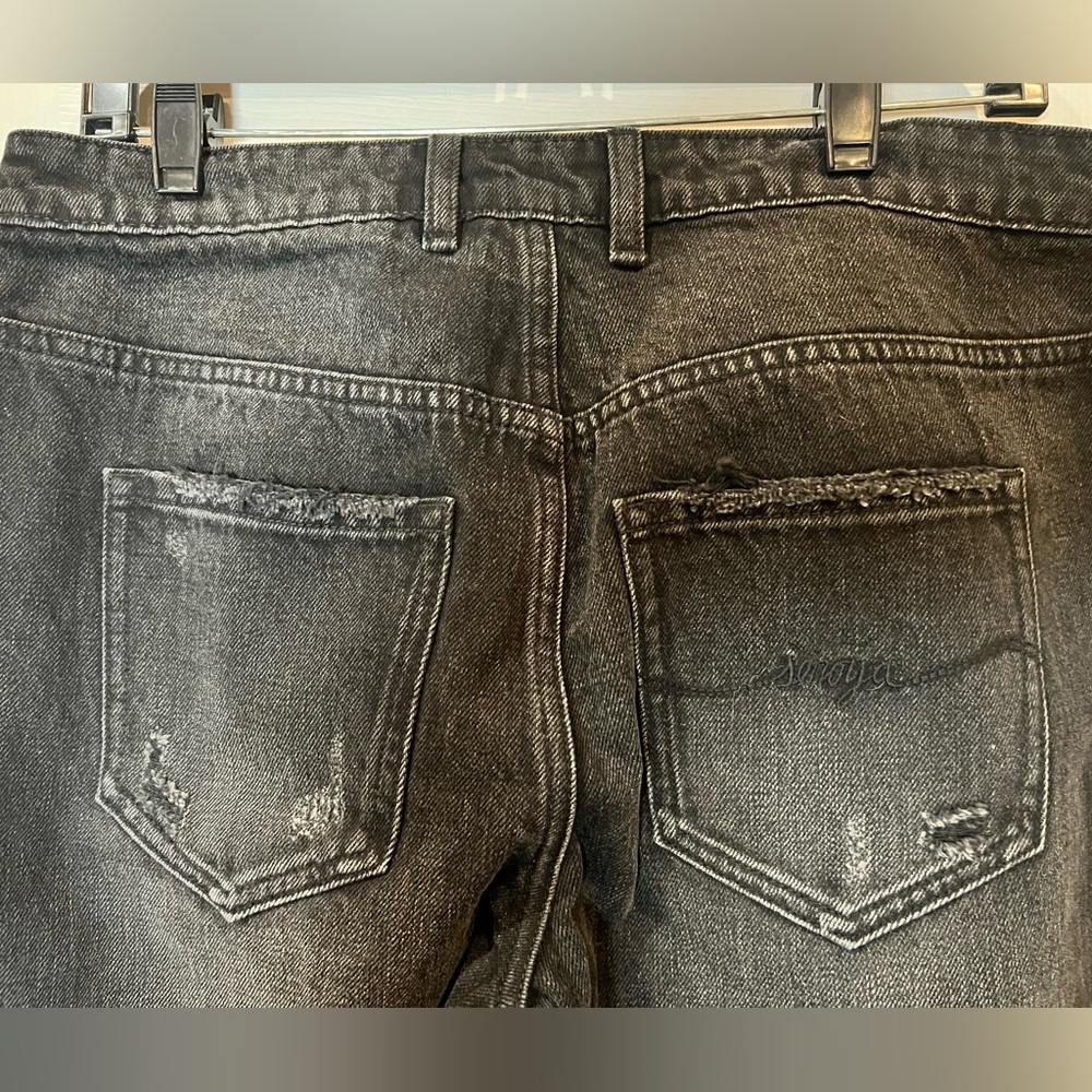 SER.O.YA Margot Cuffed Wide Leg Jeans Midnight Distressed NWOT Size 26 Revolve - Picture 12 of 12